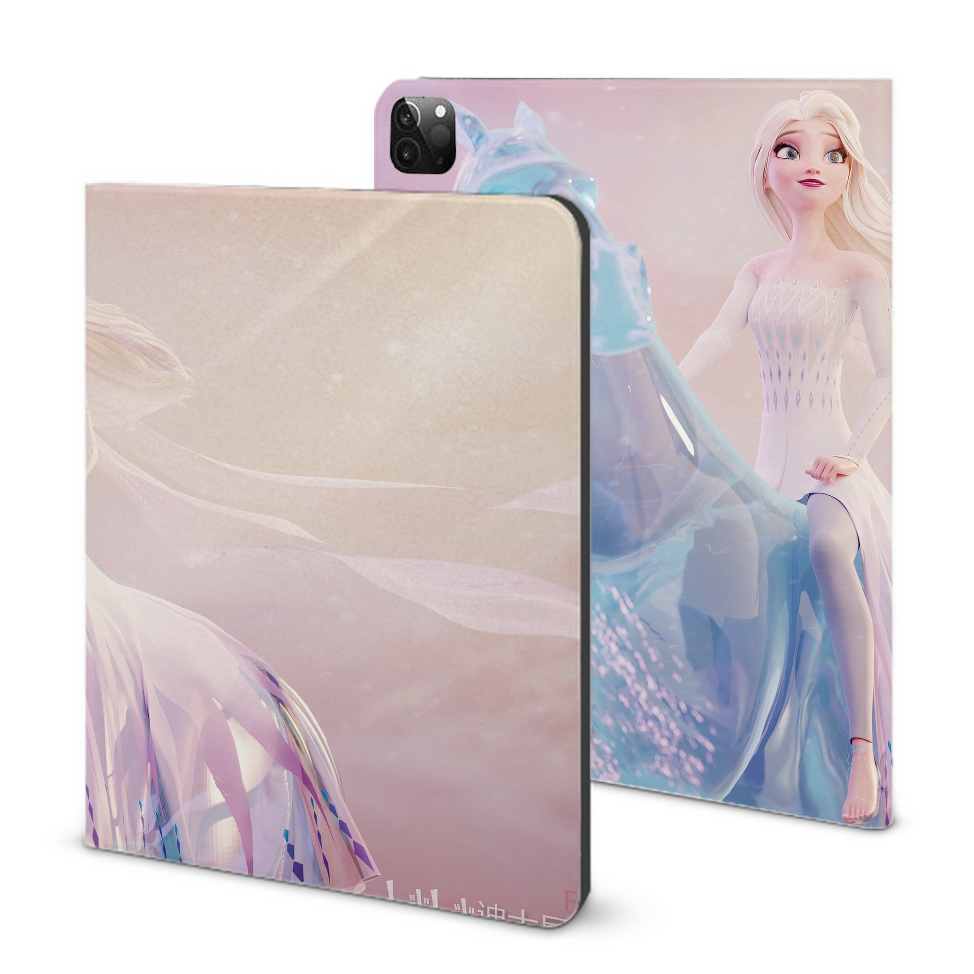 （画像用） アナと雪の女王 アンナ エルサ Frozen Anna Elsa IPadケース ペンホルダー付き ブックスタイルデザイン